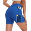 imagebaleaf Womens 4D Padded Bike Shorts High Waisted Cycling Underwear Zipper Pockets for Bicycle Biking CycleRoyal Blue