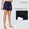 imagebaleaf Womens 4quot High Waisted Swim Shorts Quick Dry Board Shorts UPF50 Swimsuit with Liner and PocketsNavy