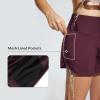 imagebaleaf Womens 4quot High Waisted Swim Shorts Quick Dry Board Shorts UPF50 Swimsuit with Liner and PocketsWine Red