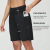imagebaleaf Womens 9quot High Waisted Swim Board Shorts Quick Dry Swimsuits Bottoms with DrawstringBlack