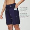 imagebaleaf Womens 9quot High Waisted Swim Board Shorts Quick Dry Swimsuits Bottoms with DrawstringDark Blue