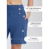 imagebaleaf Womens Athletic Shorts 7 Inch Long Hiking Shorts High Waist Pockets7 Inchblue