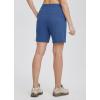 imagebaleaf Womens Athletic Shorts 7 Inch Long Hiking Shorts High Waist Pockets7 Inchblue