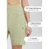imagebaleaf Womens Athletic Shorts 7 Inch Long Hiking Shorts High Waist Pockets7 Inchkhaki Green