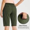 imagebaleaf Womens Bermuda Long Shorts 13quot Golf Shorts Knee Length Hiking Quick Dry High Waist Stretch Water Resistant04green13inch