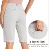 imagebaleaf Womens Bermuda Long Shorts 13quot Golf Shorts Knee Length Hiking Quick Dry High Waist Stretch Water Resistant04grey13inch