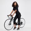 imagebaleaf Womens Bike Pants High Waist 4D Padded Cycling Capris Shorts 34 Biking Tights Pockets UPF50Black