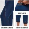 imagebaleaf Womens Bike Pants High Waist 4D Padded Cycling Capris Shorts 34 Biking Tights Pockets UPF50Blue