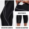 imagebaleaf Womens Bike Pants High Waist 4D Padded Cycling Capris Shorts 34 Biking Tights Pockets UPF50Grey