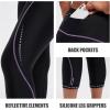 imagebaleaf Womens Bike Pants High Waist 4D Padded Cycling Capris Shorts 34 Biking Tights Pockets UPF50Purple
