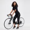 imagebaleaf Womens Bike Pants High Waist 4D Padded Cycling Capris Shorts 34 Biking Tights Pockets UPF50Purple