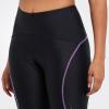 imagebaleaf Womens Bike Pants High Waist 4D Padded Cycling Capris Shorts 34 Biking Tights Pockets UPF50Purple