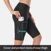 imagebaleaf Womens Bike Shorts 4D Padded Cycling Spinning Road Bike Pockets Wide Waistband UPF50Black