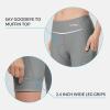 imagebaleaf Womens Bike Shorts 4D Padded Cycling Spinning Road Bike Pockets Wide Waistband UPF50Light Grey