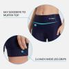 imagebaleaf Womens Bike Shorts 4D Padded Cycling Spinning Road Bike Pockets Wide Waistband UPF50Navy Blue