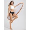 imagebaleaf Womens Bikini Bottom Mid Waisted Adjustable Side Tie Swim Bottoms Ruched Cheeky Mid Coverage Swim BriefsBlack