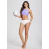 imagebaleaf Womens Bikini Bottom Mid Waisted Adjustable Side Tie Swim Bottoms Ruched Cheeky Mid Coverage Swim BriefsWhite