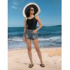 imagebaleaf Womens Button up One Piece Swimsuits Tummy Control Bathing Suits 2025 Modest Full Coverage Swimwear Adjustable StrapBlack