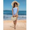 imagebaleaf Womens Button up One Piece Swimsuits Tummy Control Bathing Suits 2025 Modest Full Coverage Swimwear Adjustable StrapLight Blue