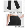 imagebaleaf Womens Fleece Lined Leggings Water Resistant Winter Pants Thermal Warm Flare High Waist Bootcut for Outdoor HikingBlack