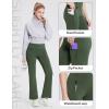 imagebaleaf Womens Fleece Lined Leggings Water Resistant Winter Pants Thermal Warm Flare High Waist Bootcut for Outdoor HikingDark Army Green