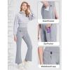 imagebaleaf Womens Fleece Lined Leggings Water Resistant Winter Pants Thermal Warm Flare High Waist Bootcut for Outdoor HikingFrost Gray