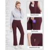 imagebaleaf Womens Fleece Lined Leggings Water Resistant Winter Pants Thermal Warm Flare High Waist Bootcut for Outdoor HikingWine Red