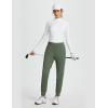 imagebaleaf Womens Fleece Lined Pants Joggers Water Resistant Zipper Pockets Winter Thermal Golf Pants Cold Weather GearAlgae Green