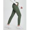 imagebaleaf Womens Fleece Lined Pants Joggers Water Resistant Zipper Pockets Winter Thermal Golf Pants Cold Weather GearAlgae Green