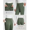 imagebaleaf Womens Fleece Lined Pants Joggers Water Resistant Zipper Pockets Winter Thermal Golf Pants Cold Weather GearAlgae Green