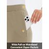 imagebaleaf Womens Fleece Lined Pants Straight Leg Sweatpants Pullon Dress Pants with Zipper Pockets Athletic for Golf RunningTannin