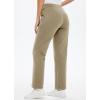 imagebaleaf Womens Fleece Lined Pants Straight Leg Sweatpants Pullon Dress Pants with Zipper Pockets Athletic for Golf RunningTannin