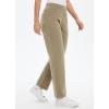 imagebaleaf Womens Fleece Lined Pants Straight Leg Sweatpants Pullon Dress Pants with Zipper Pockets Athletic for Golf RunningTannin