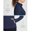 imagebaleaf Womens Fleece Pullover Jacket Water Resistant Half Zip Thermal Golf Shirts Cold Weather Running Gear WinterBlue