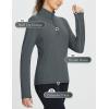 imagebaleaf Womens Fleece Pullover Jacket Water Resistant Half Zip Thermal Golf Shirts Cold Weather Running Gear WinterGrey