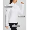 imagebaleaf Womens Fleece Pullover Jacket Water Resistant Half Zip Thermal Golf Shirts Cold Weather Running Gear WinterWhite
