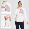 imagebaleaf Womens Fleece Thermal Jacket Hooded Polar Warm Winter Lightweight Jackets Cold Weather Running Hiking Casual OutdoorBirch White