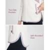 imagebaleaf Womens Fleece Thermal Jacket Hooded Polar Warm Winter Lightweight Jackets Cold Weather Running Hiking Casual OutdoorBirch White