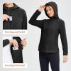 imagebaleaf Womens Fleece Thermal Jacket Hooded Polar Warm Winter Lightweight Jackets Cold Weather Running Hiking Casual OutdoorBlack
