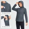 imagebaleaf Womens Fleece Thermal Jacket Hooded Polar Warm Winter Lightweight Jackets Cold Weather Running Hiking Casual OutdoorGray