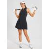 imagebaleaf Womens Golf Dress Sleeveless Tennis Dresses with Built in Shorts Pockets Racerback Workout AthleticBlack
