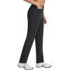 imagebaleaf Womens Golf Pant Winter Fleece Lined Pants with Belt Loops Pockets Travel Work CasualAblack