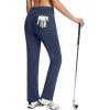 imagebaleaf Womens Golf Pant Winter Fleece Lined Pants with Belt Loops Pockets Travel Work CasualBnavy Blue