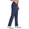 imagebaleaf Womens Golf Pant Winter Fleece Lined Pants with Belt Loops Pockets Travel Work CasualBnavy Blue
