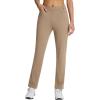 imagebaleaf Womens Golf Pant Winter Fleece Lined Pants with Belt Loops Pockets Travel Work CasualCbrown