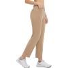 imagebaleaf Womens Golf Pant Winter Fleece Lined Pants with Belt Loops Pockets Travel Work CasualGbrown