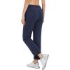 imagebaleaf Womens Golf Pant Winter Fleece Lined Pants with Belt Loops Pockets Travel Work CasualHnavy Blue