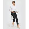 imagebaleaf Womens Golf Pants 78 Stretch Travel Casual Work Ankle Pants Pockets Petite Black L