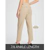 imagebaleaf Womens Golf Pants Petite Stretch Lightweight 78 Travel Pants Zip Pockets Casual Work AnkleKhaki