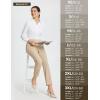 imagebaleaf Womens Golf Pants Petite Stretch Lightweight 78 Travel Pants Zip Pockets Casual Work AnkleKhaki
